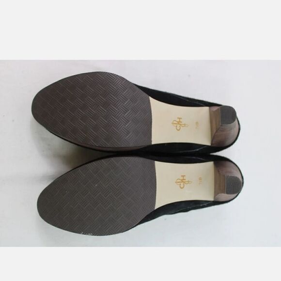 COLE HAAN BLACK SUEDE PLATFORM ANKLE BOOT BOTTIES STACKED HEELS SZ 7.5B. - Picture 2 of 10